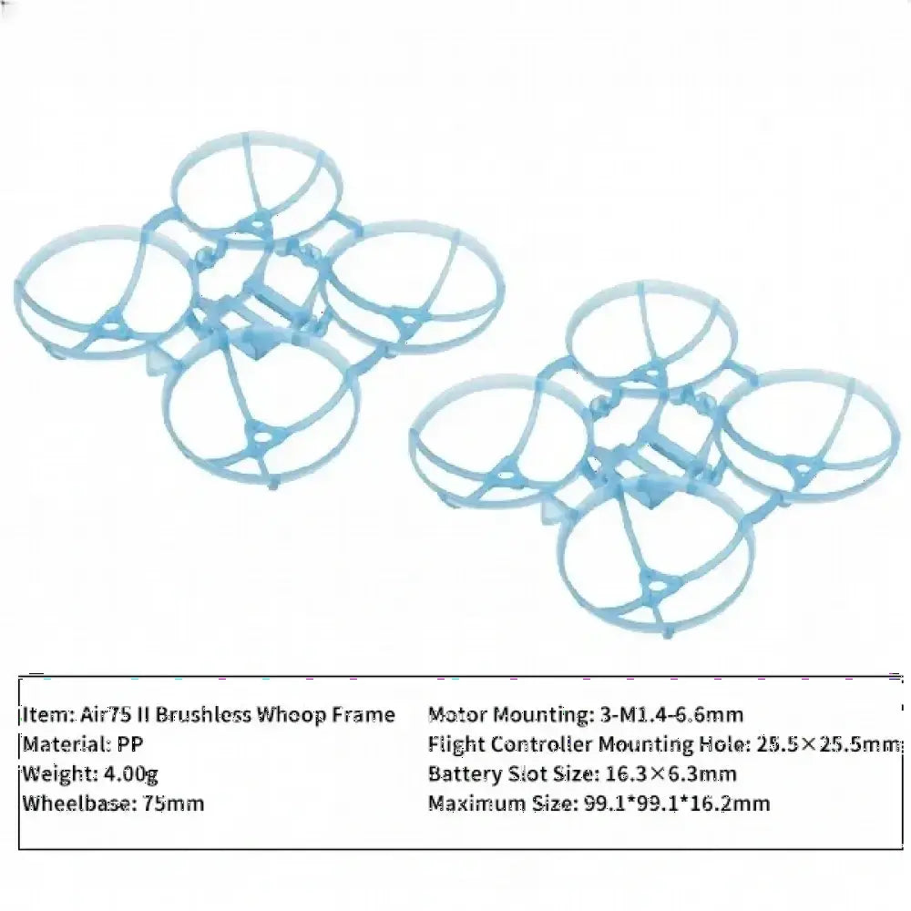 1/2 pièces BETAFPV Air75 II KIT de cadre sans brosse cadre de Drone pour GF 40mm 2 lames/GF 1611 Drone de course FPV à