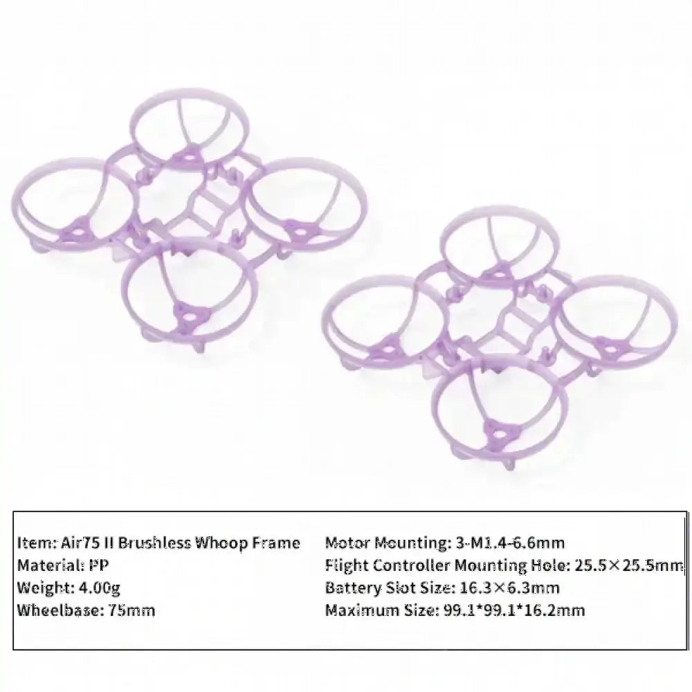 1/2 pièces BETAFPV Air75 II KIT de cadre sans brosse cadre de Drone pour GF 40mm 2 lames/GF 1611 Drone de course FPV à