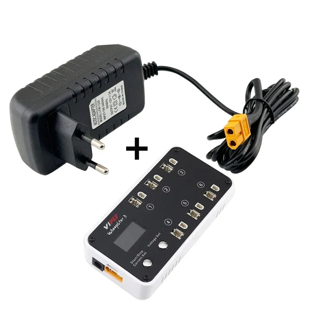 New VIFLY WhoopStor 3 V3 6-Port 1S LIPO Battery Charger Discharger Storage Function for FPV Tinywhoop 4.2V 4.35V BT2.0 PH2.0