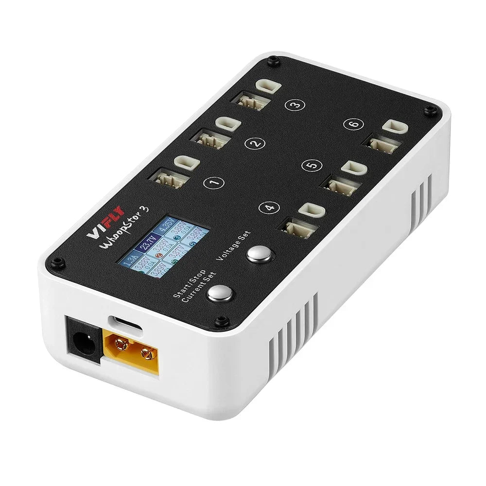 New VIFLY WhoopStor 3 V3 6-Port 1S LIPO Battery Charger Discharger Storage Function for FPV Tinywhoop 4.2V 4.35V BT2.0 PH2.0