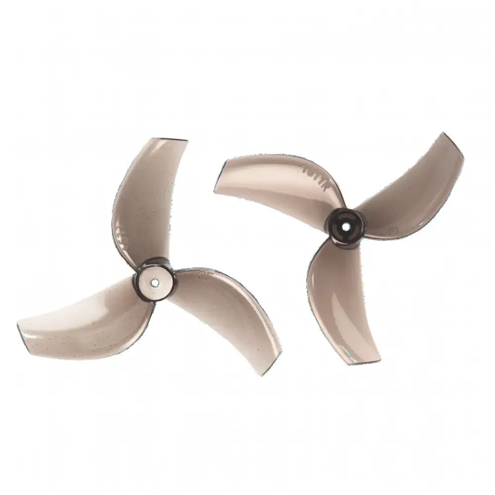 Deux hélices Gemfan 1611 à 3 pales en PC gris translucide pour drones Tiny Whoop.