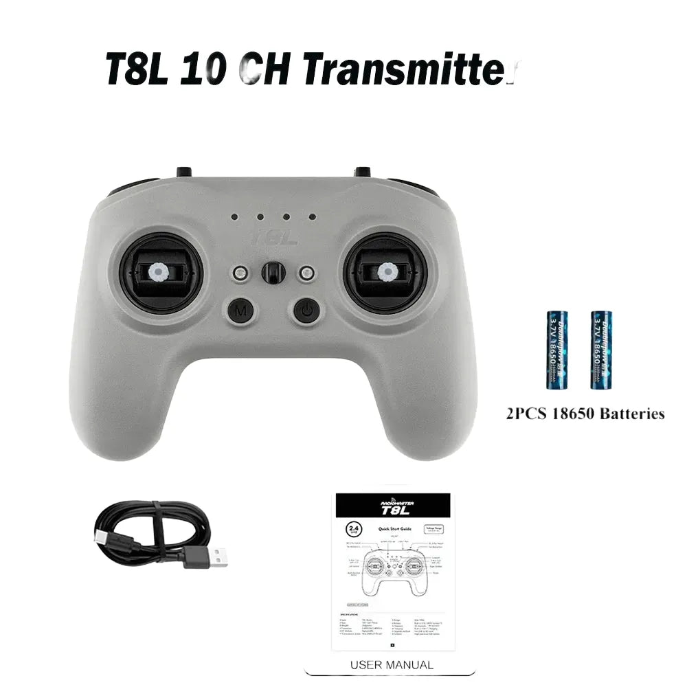 Radiocommande RadioMaster T8L ExpressLRS 2.4GHz 10CH avec transmetteur X5 Hall Gimbal, radiocommande compacte pour drone FPV