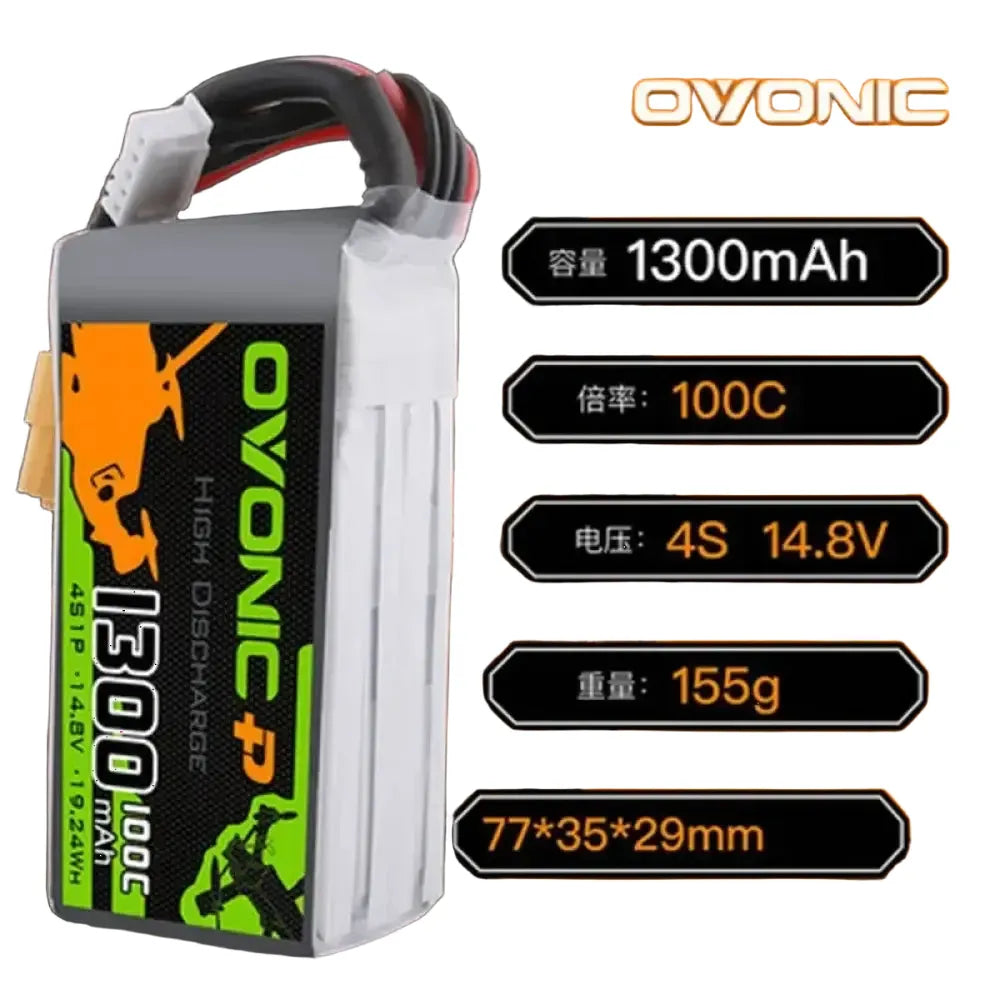 2 batteries Lipo OVONIC 4S 6S 850mAh 1050mAh 1300mAh 1550mAh pour avion RC FPV quadricoptère hélicoptère pièces de drone