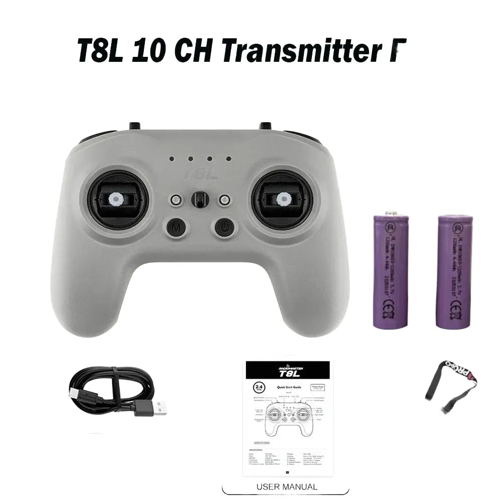 Radiocommande RadioMaster T8L ExpressLRS 2.4GHz 10CH avec transmetteur X5 Hall Gimbal, radiocommande compacte pour drone FPV