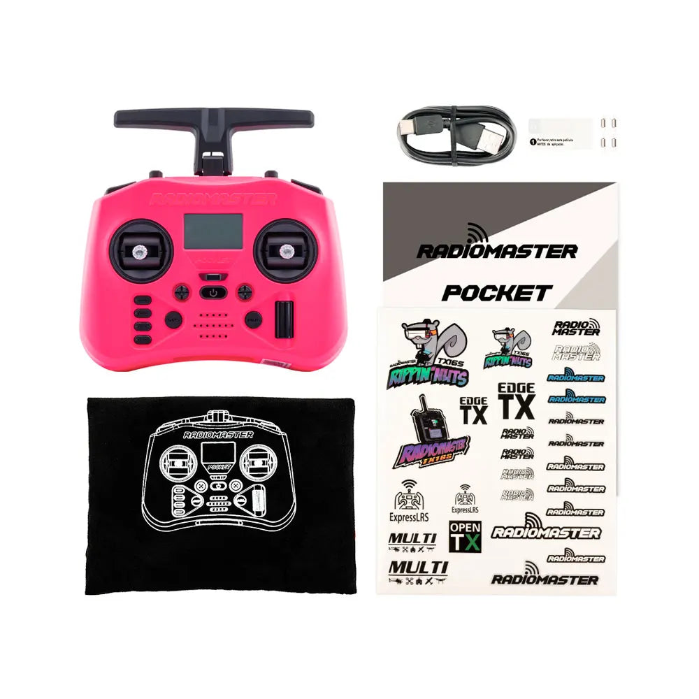 Radiomaster Pocket 2.4G Hall Gimbal ELRS/CC2500 openTX Transmitter Compact Portable Remote Control with Detachable M2 Joystick for FPV Drone