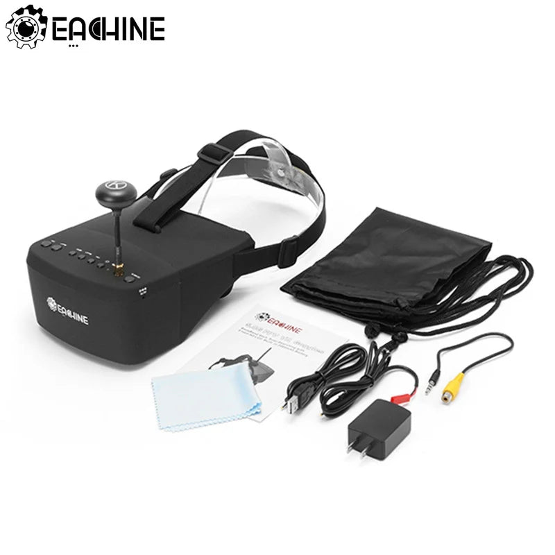 Eachine EV800 FPV Video Goggles, 5-inch 800x480 Screen, for Virtual Reality, Raceband, with Antenna, 5.8G 40CH