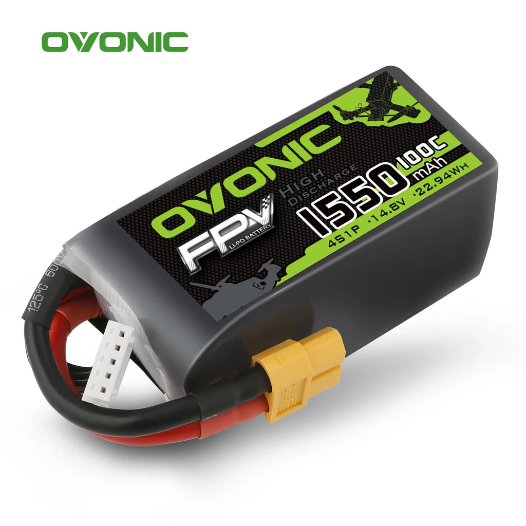 OVONIC 6S 4S 1300mAh 100C 22.2V Lipo Battery with XT60 Connector for FPV Racing Drone, RC Quadcopter, Helicopter, UAV, and Other Aircraft Batteries