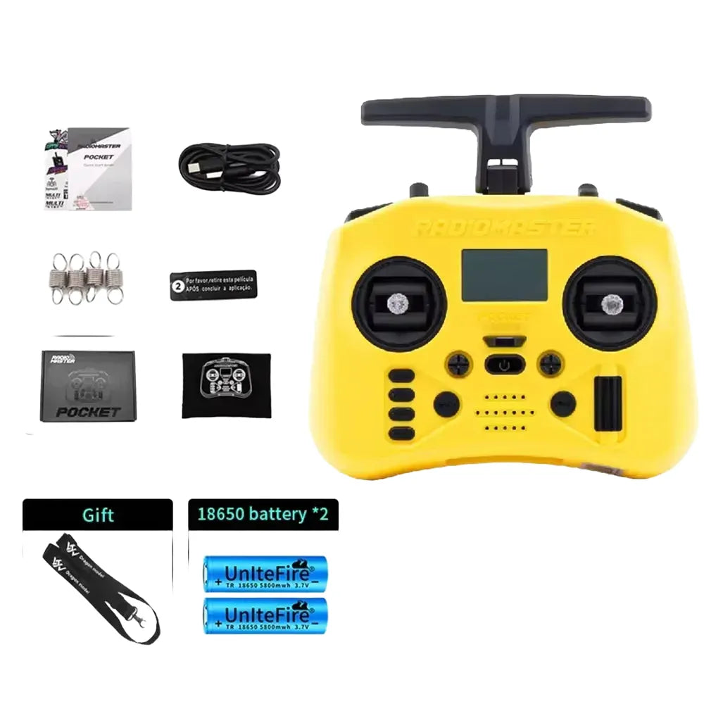 Radiomaster Pocket 2.4G Hall Gimbal ELRS/CC2500 openTX Transmitter Compact Portable Remote Control with Detachable M2 Joystick for FPV Drone