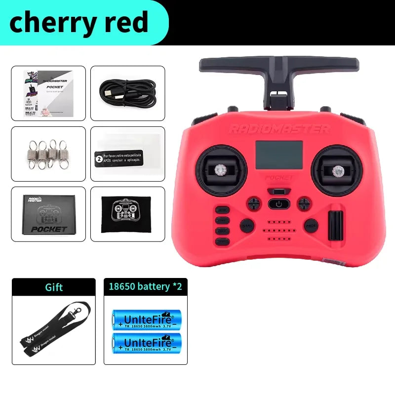 Radiomaster Pocket 2.4G Hall Gimbal ELRS/CC2500 openTX Transmitter Compact Portable Remote Control with Detachable M2 Joystick for FPV Drone