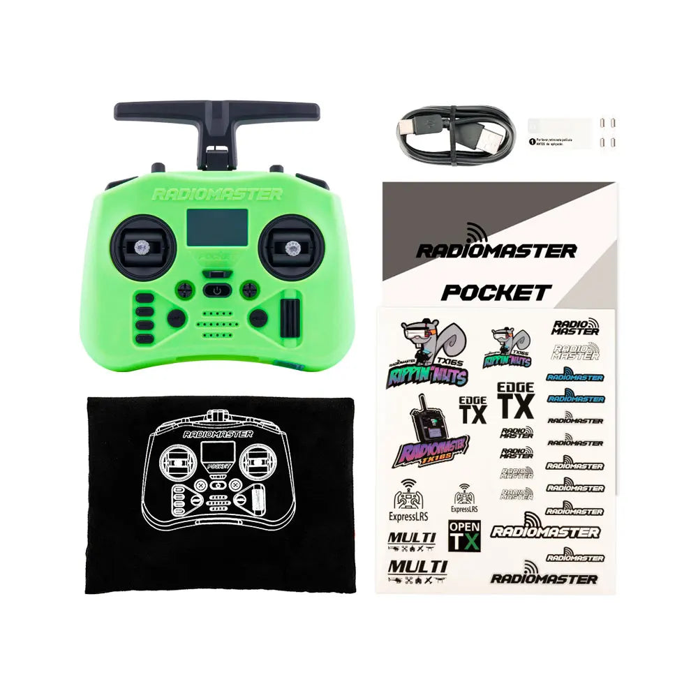 Radiomaster Pocket 2.4G Hall Gimbal ELRS/CC2500 openTX Transmitter Compact Portable Remote Control with Detachable M2 Joystick for FPV Drone