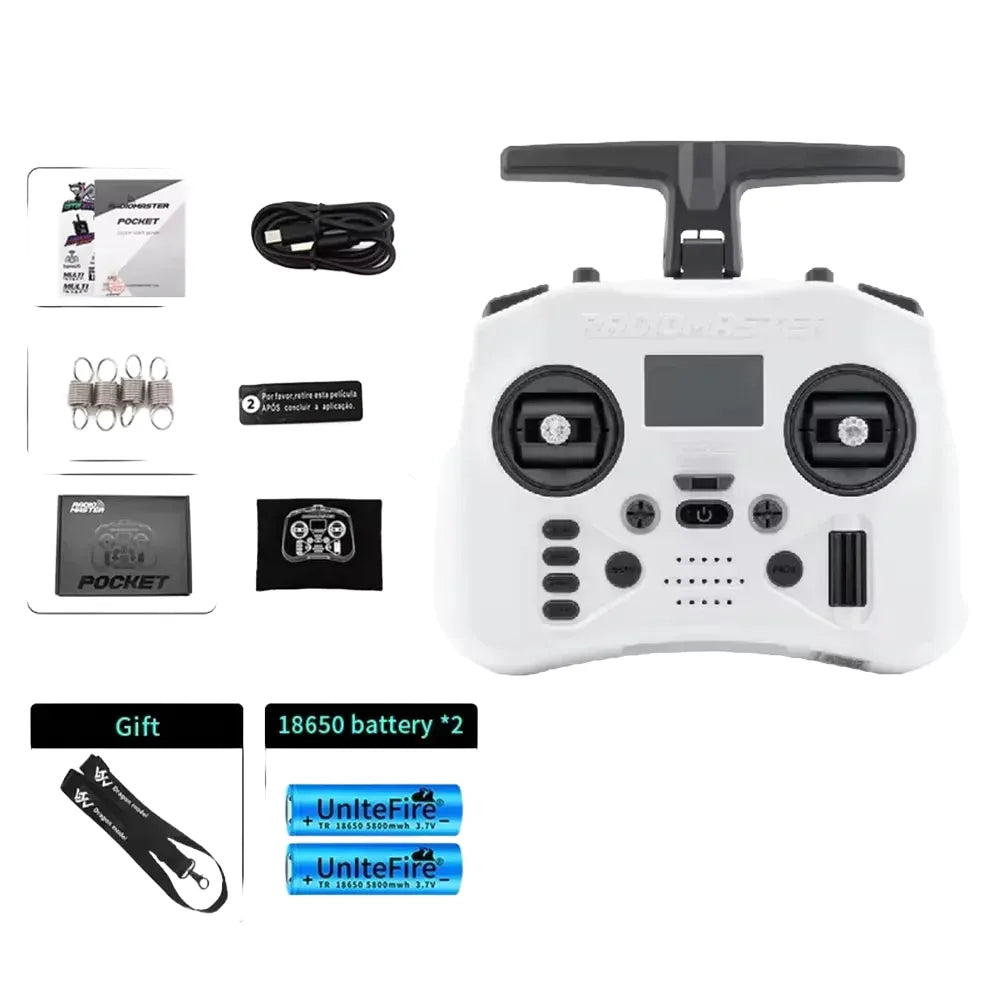 Radiomaster Pocket 2.4G Hall Gimbal ELRS/CC2500 openTX Transmitter Compact Portable Remote Control with Detachable M2 Joystick for FPV Drone