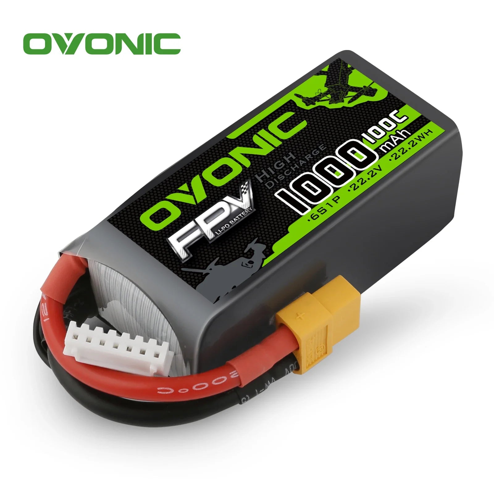 OVONIC 6S 4S 1300mAh 100C 22.2V Lipo Battery with XT60 Connector for FPV Racing Drone, RC Quadcopter, Helicopter, UAV, and Other Aircraft Batteries