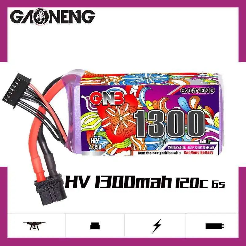 1/2 ensemble GNB 4S 6S 1100/1300/1500/1850mAh 15.2V 22.8V 120C avec XT60 pour Drone FPV hélicoptère avion batterie Lipo Rechargeable