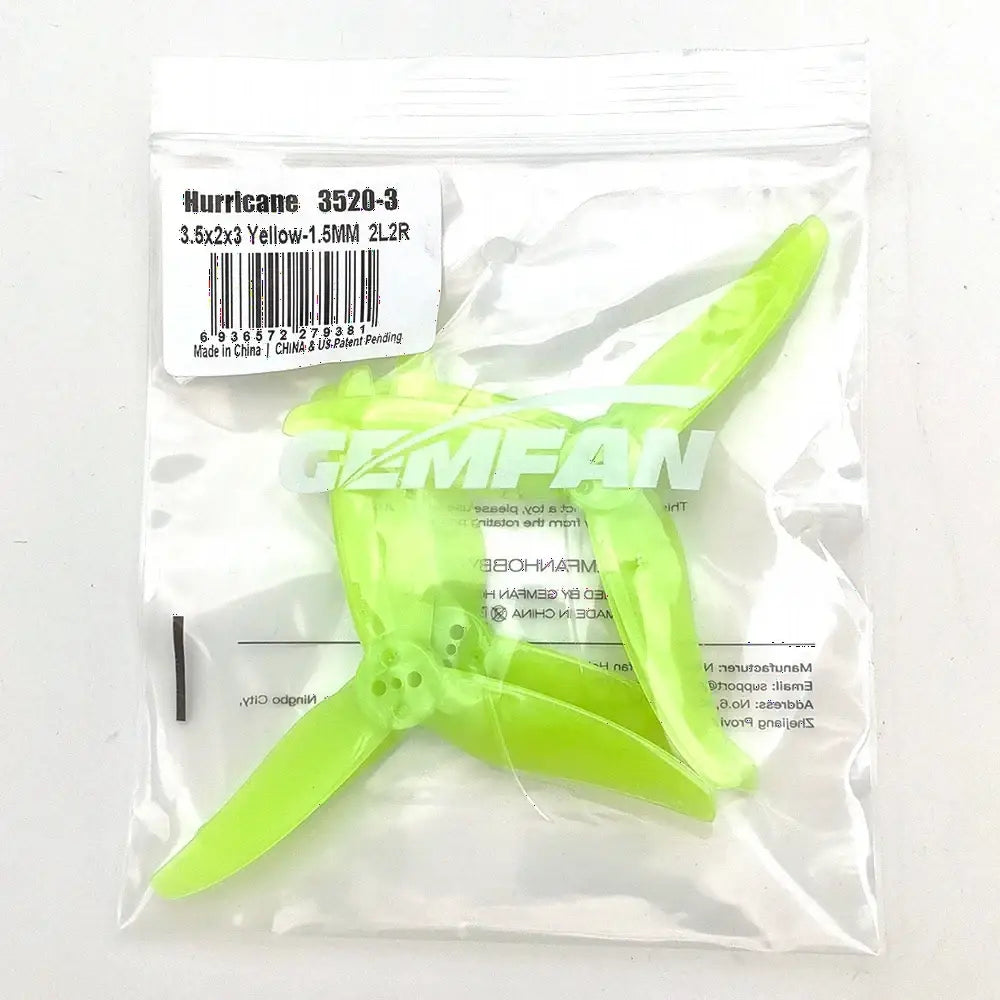 4 paires Gemfan Hurricane 3520 3.5X2X3 3.5 pouces 3 pales CW CCW PC hélice pour RC FPV télécommande course Drones