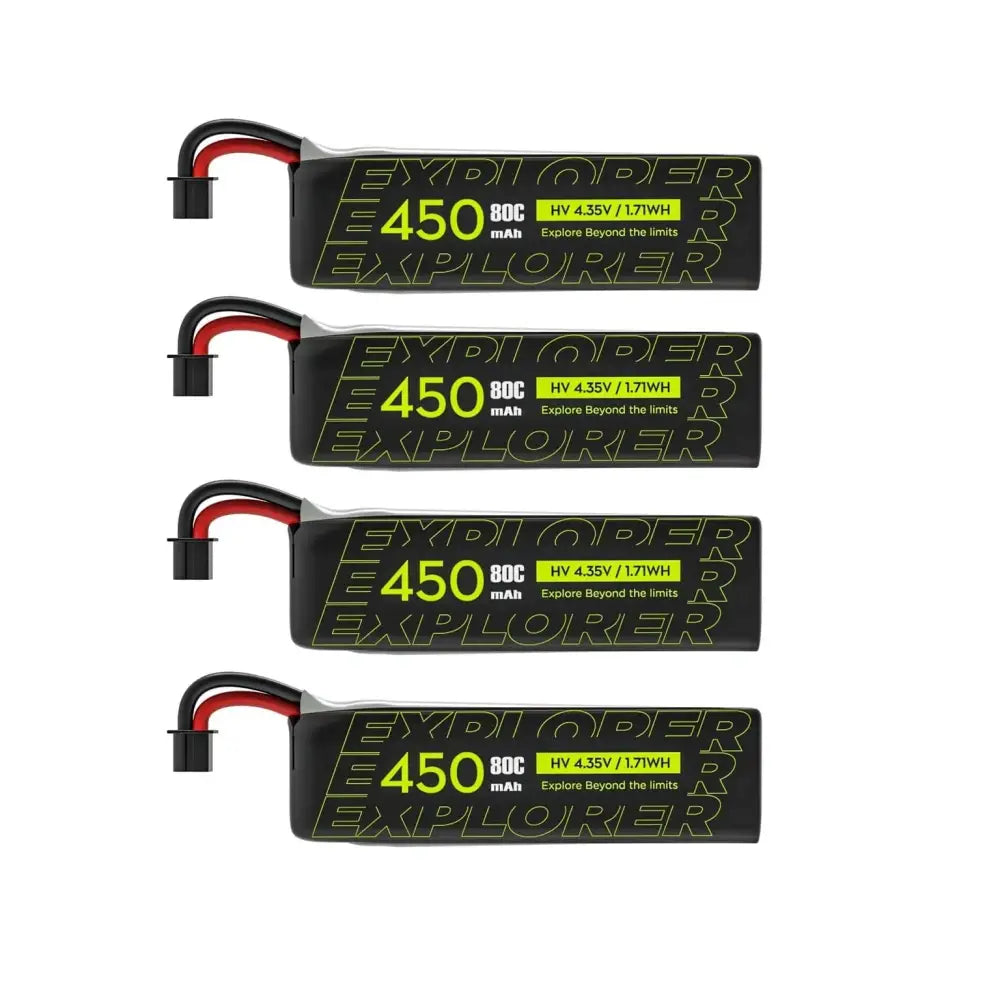 4 pièces Explorer batterie 1S HV V2 batterie 450 mAh/750 mAh/1000 mAh 80C 1S1P 4.35 V 1A A30 prise 20AWG fil de Silicone