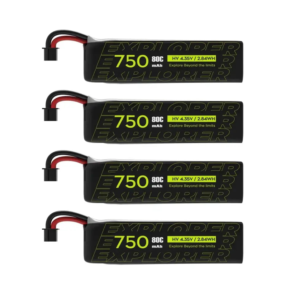 4 pièces Explorer batterie 1S HV V2 batterie 450 mAh/750 mAh/1000 mAh 80C 1S1P 4.35 V 1A A30 prise 20AWG fil de Silicone