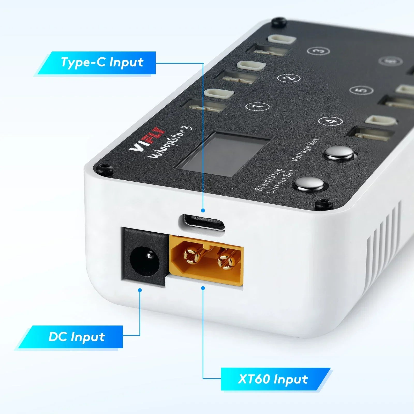 New VIFLY WhoopStor 3 V3 6-Port 1S LIPO Battery Charger Discharger Storage Function for FPV Tinywhoop 4.2V 4.35V BT2.0 PH2.0