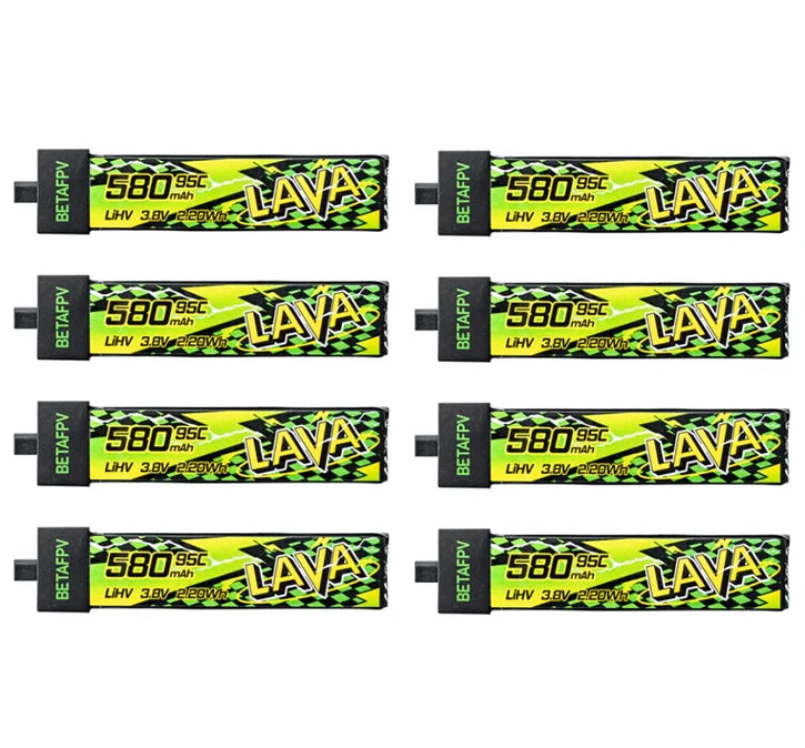 Batterie BETAFPV LAVA II 580mAh 1S 95C 3.8V BT2.0 pour Air75, Meteor75 Pro