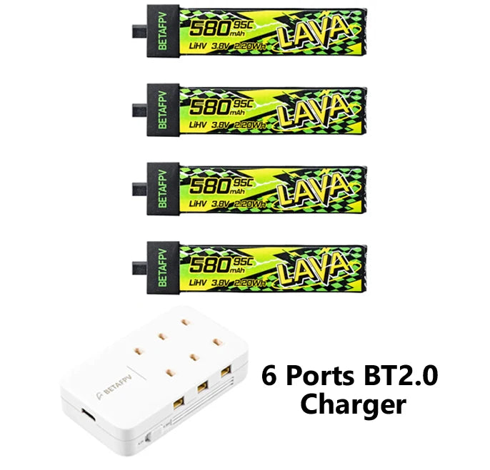 BETAFPV LAVA II 580mAh 1S 95C 3.8V BT2.0 Battery for Air75, Meteor75 Pro