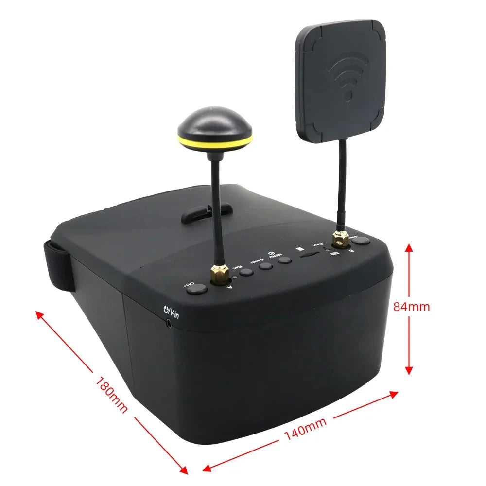 EV800D FPV Video Goggles 5 Inch 800*480 5.8G 40CH HD DVR with Built-in Battery for RC Racing Drone