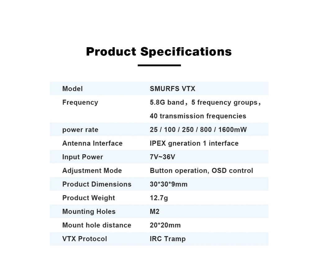Axisflying VTX 5.8G 1.6W Analog Image Transmission, Long Range VTX for 5/7/10 inch RC Long Range Freestyle FPV Drone