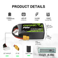 OVONIC 6S 4S 1300mAh 100C 22.2V Lipo Battery with XT60 Connector for FPV Racing Drone, RC Quadcopter, Helicopter, UAV, and Other Aircraft Batteries