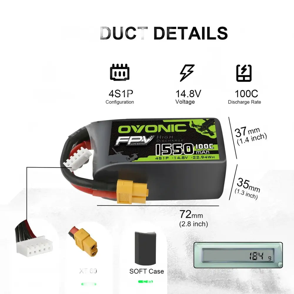 Batterie Lipo HOT OVONIC 650/850/1000/1300/1550/2200mAh 100/80/35C 3S/4S/6S pour hélicoptère RC quadricoptère drone de