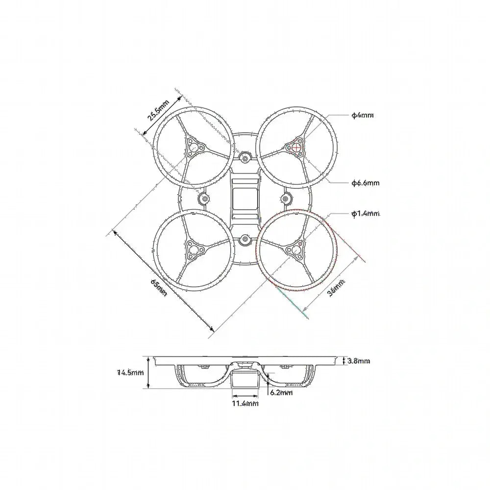 BETAFPV Air65 Champion Brushless Bwhoop Frame 2.2g Ultralight 65mm avec Canopy AirII pour Drone FPV Betafpv Air 65