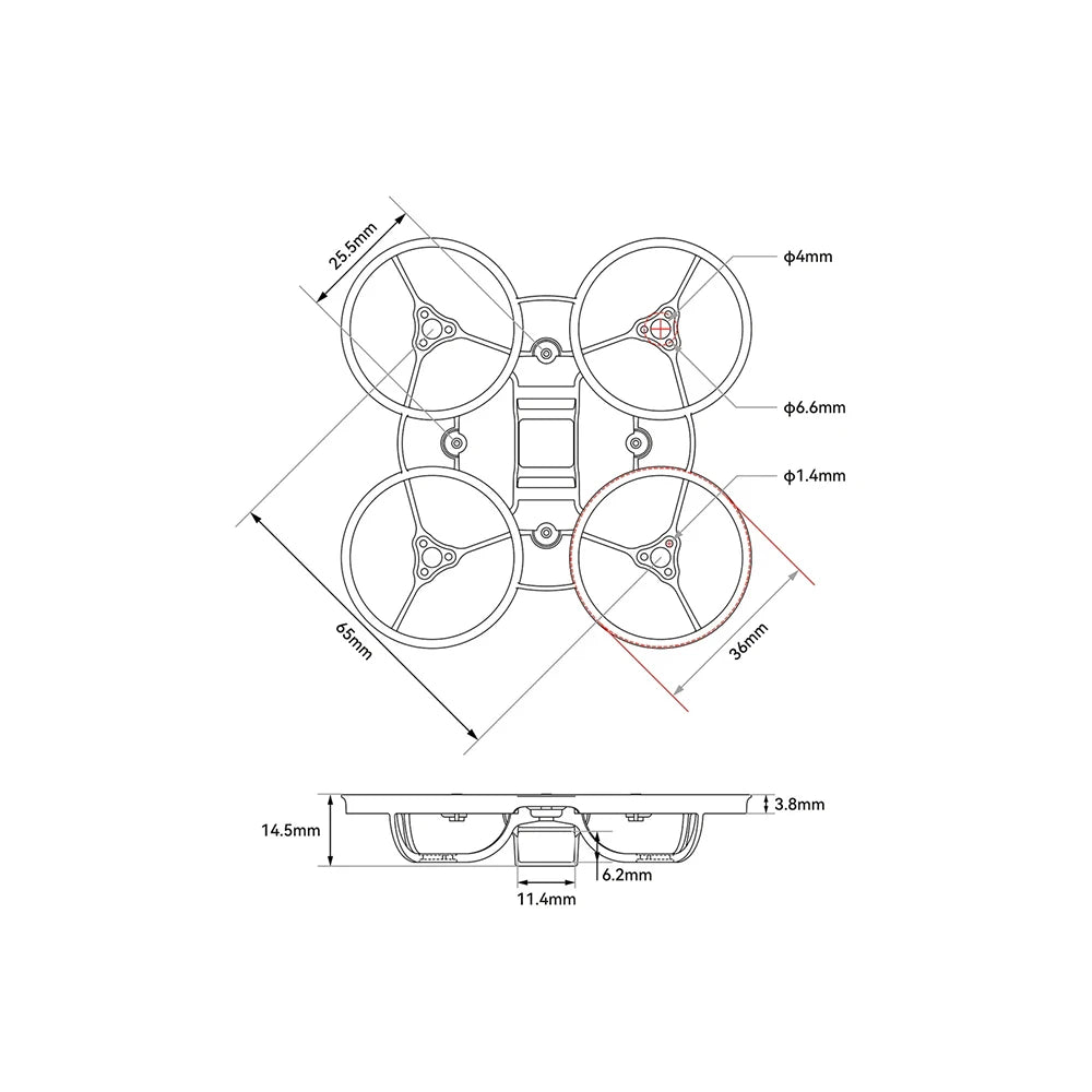 BETAFPV Air65 Champion Brushless Whoop Frame 2.2g Ultralight 65mm with AirII Canopy for Betafpv Air 65 Champion FPV Drone
