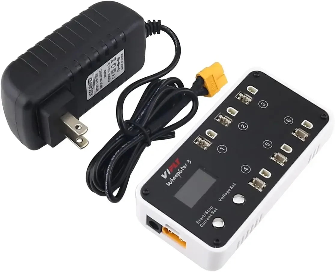 New VIFLY WhoopStor 3 V3 6-Port 1S LIPO Battery Charger Discharger Storage Function for FPV Tinywhoop 4.2V 4.35V BT2.0 PH2.0