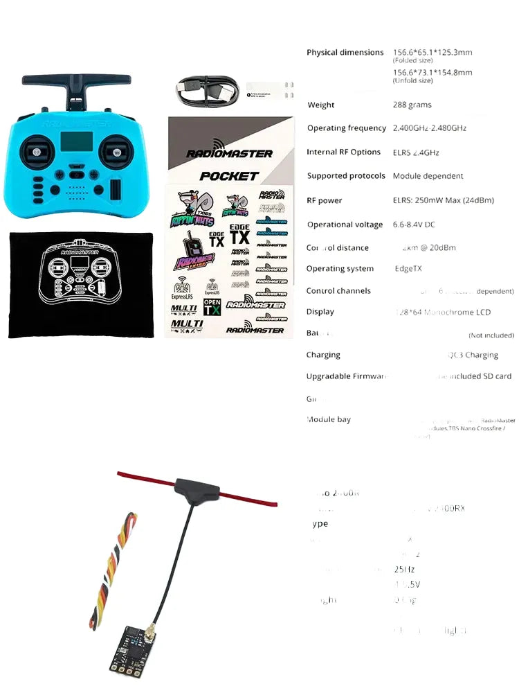 RadioMaster poche écrasement Radio contrôleur 2.4G 16CH ELRS transmetteur Hall cardan pour RC FPV Drone quadrirotor télécommande nouveau