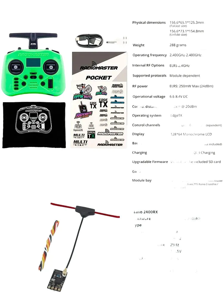 RadioMaster poche écrasement Radio contrôleur 2.4G 16CH ELRS transmetteur Hall cardan pour RC FPV Drone quadrirotor télécommande nouveau
