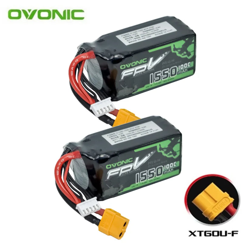 HOT OVONIC Lipo Battery 650/850/1000/1300/1550/2200mAh 100/80/35C 3S/4S/6S for RC Helicopter, Quadcopter, FPV Racing Drone