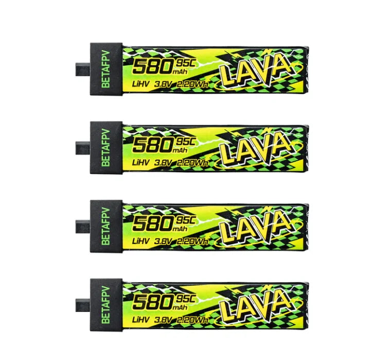 Batterie BETAFPV LAVA II 580mAh 1S 95C 3.8V BT2.0 pour Air75, Meteor75 Pro