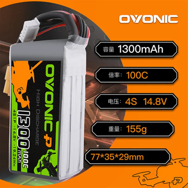2 batteries Lipo OVONIC 4S 6S 850mAh 1050mAh 1300mAh 1550mAh pour avion RC FPV, quadricoptère, hélicoptère, pièces de drone