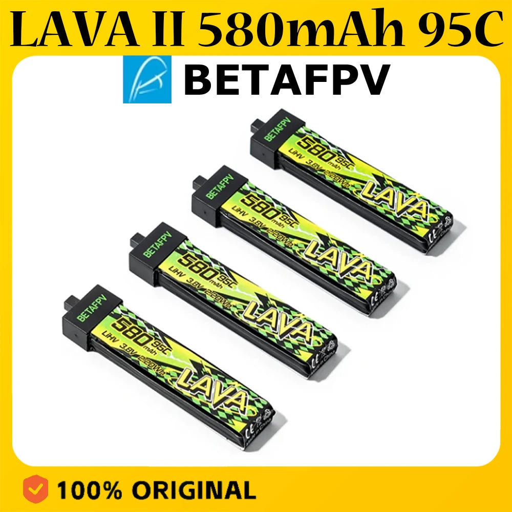 BETAFPV LAVA II 580mAh 1S 95C 3.8V BT2.0 Battery for Air75, Meteor75 Pro