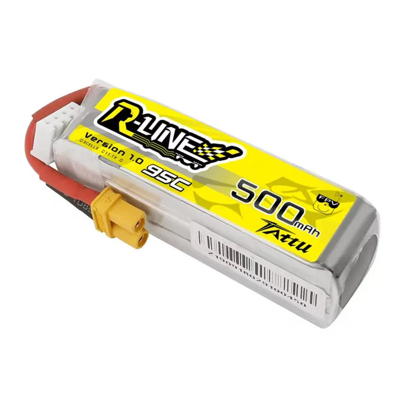 Salle de bain T TATTU R-LINE 1.0 95C 500mAh 11.1V Lipo Batterie Pour RC Hélicoptère Quadcopter FPV Racing Drone Pièces 3S Batterie Rechargeable