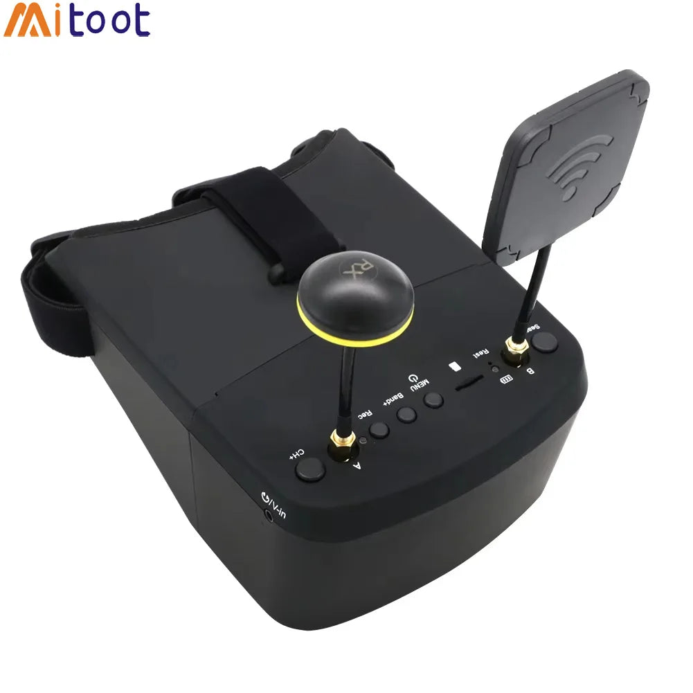 EV800D FPV Video Goggles 5 Inch 800*480 5.8G 40CH HD DVR with Built-in Battery for RC Racing Drone