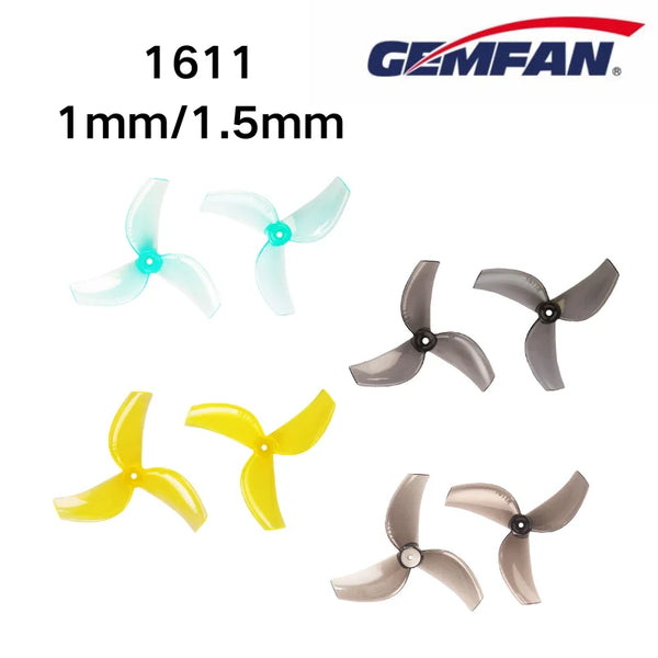 1611 Prop Gemfan 3-Blade Propeller for Tiny Whoop Mobula6 1.5mm 1mm Mounting Hub Pavo Femto 2 Inch High Speed Drone Parts 8 Pairs