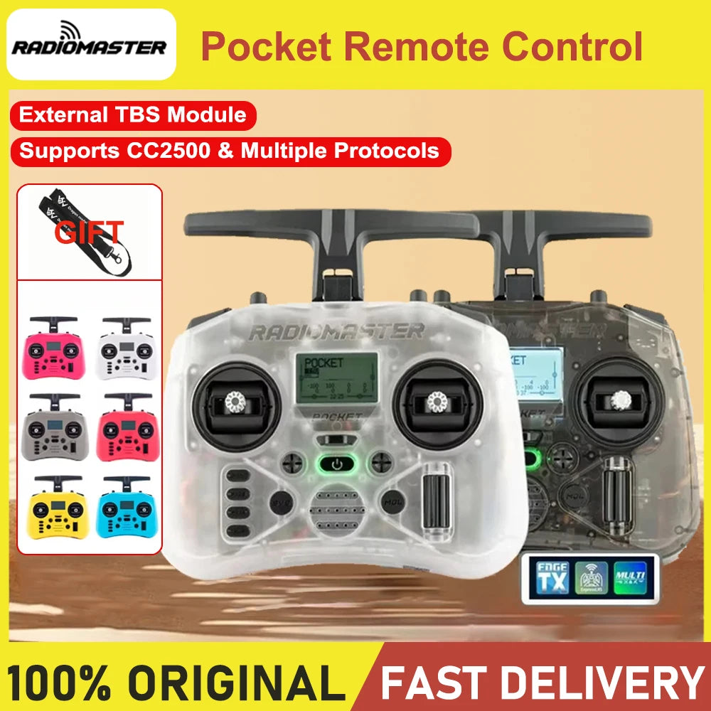 Radiomaster Pocket 2.4G Hall Gimbal ELRS/CC2500 openTX Transmitter Compact Portable Remote Control with Detachable M2 Joystick for FPV Drone