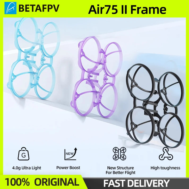 1/2pcs BETAFPV Air75 II Brushless Whoop Frame Kit Drone Frame for GF 40mm 2-blade/GF 1611 3-blade FPV Racing Drone Quadcopter