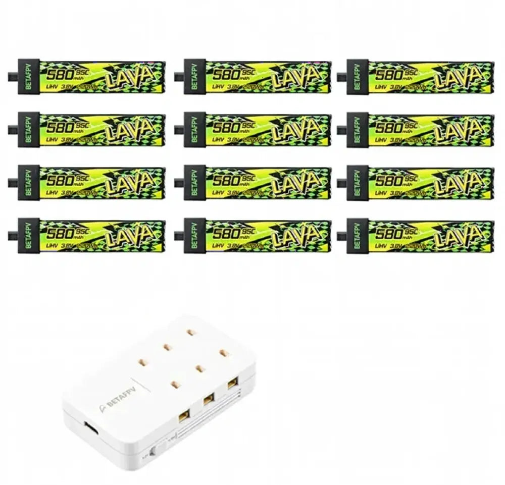Batterie BETAFPV LAVA II 580mAh 1S 95C 3.8V BT2.0 pour Air75 Meteor75 Pro - 12PCS Charger / China Mainland