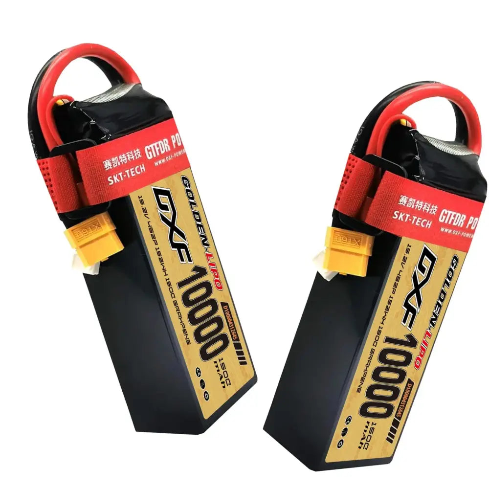 Batterie Lipo DXF 4S 10000mah 15.2V 150C Prise XT60 Boîtier rigide pour voiture RC Buggy Truggy Tout-terrain Voiture