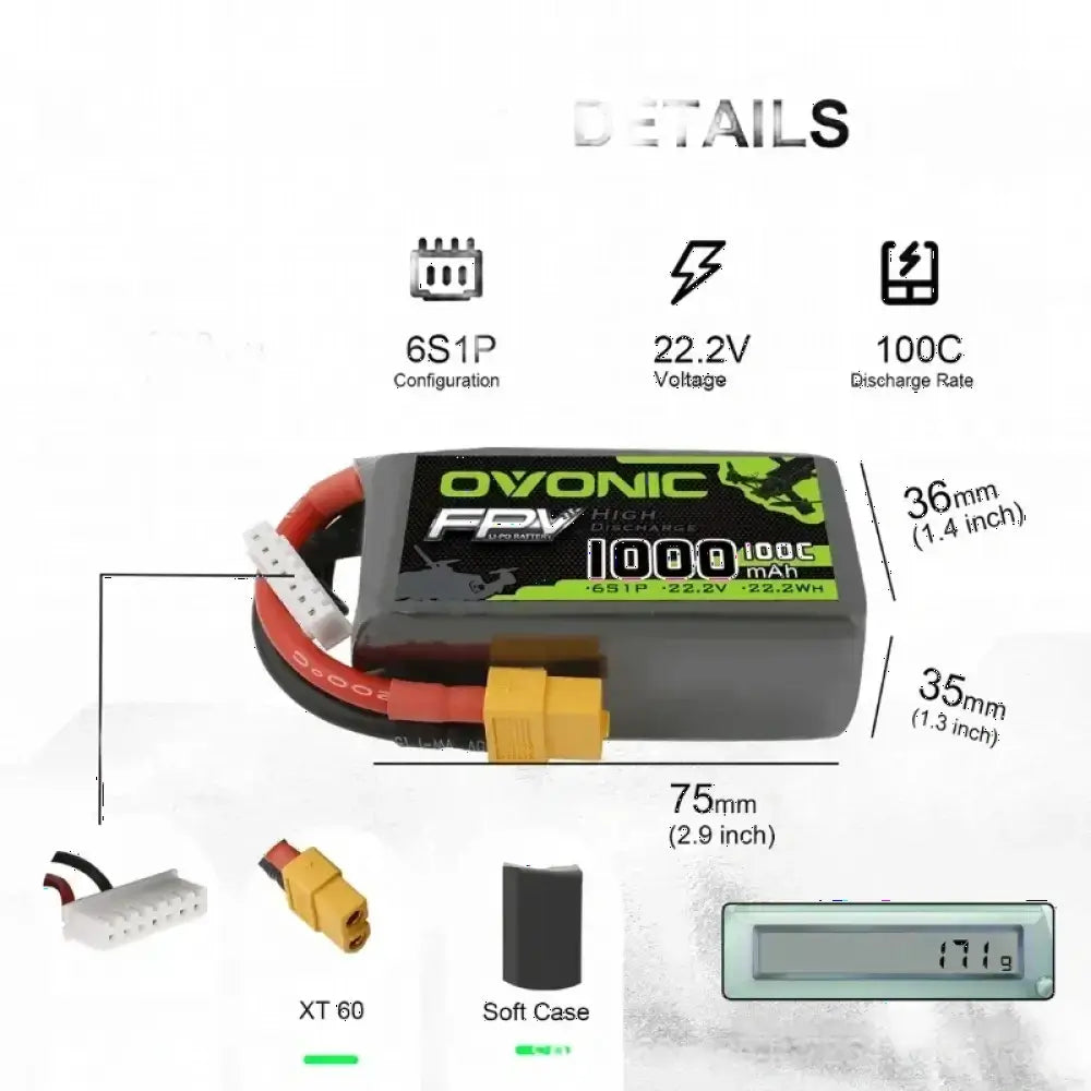 Batterie Lipo HOT OVONIC 650/850/1000/1300/1550/2200mAh 100/80/35C 3S/4S/6S pour hélicoptère RC quadricoptère drone de