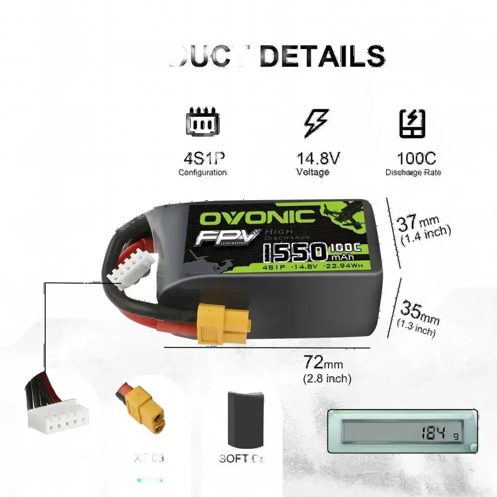 Batterie Lipo HOT OVONIC 650/850/1000/1300/1550/2200mAh 100/80/35C 3S/4S/6S pour hélicoptère RC quadricoptère drone de