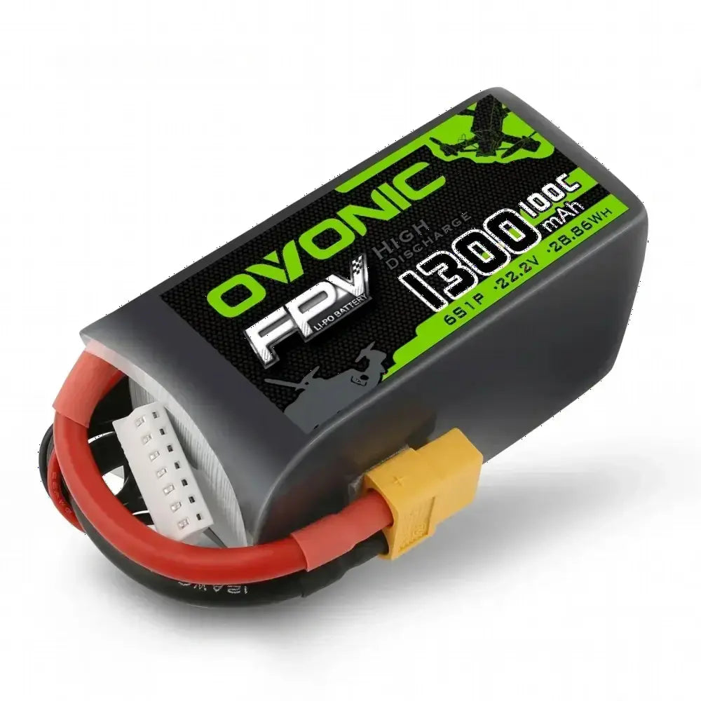 Batterie Lipo OVONIC 6S 4S 1300mAh 100C 22.2V avec connecteur XT60 pour drone de course quadricoptère RC hélicoptère