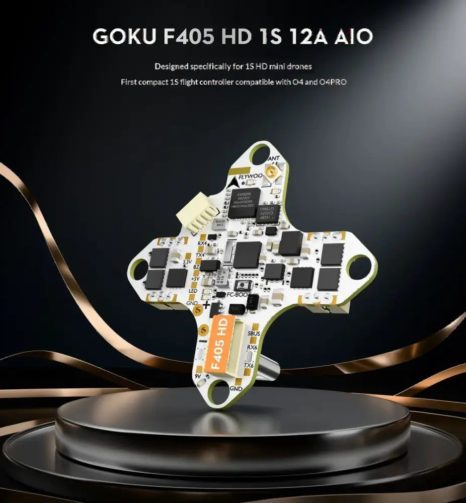 FLYWOO GOKU F405 HD 1S 12A AIO Contrôleur de vol FPV BEC 5V3A-9V2A pour transmission vidéo O4/O4 PRO 25.5*25.5mm - F405
