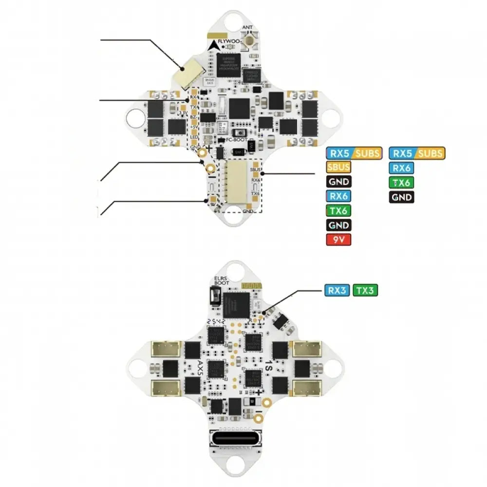 FLYWOO GOKU F405 HD 1S 12A AIO Contrôleur de vol FPV BEC 5V3A-9V2A pour transmission vidéo O4/O4 PRO 25.5*25.5mm - F405