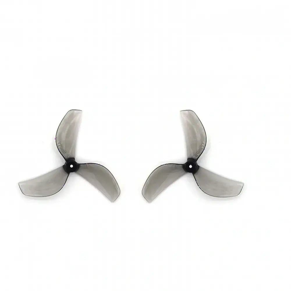 Gemfan 45mm PC propellers, one 2-blade and one 3-blade, in clear gray with 1.5mm holes.