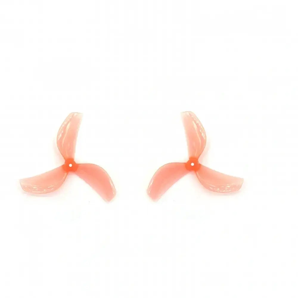 Gemfan 45mm 3-blade PC propellers in clear pink with 1.5mm hole for FPV drones.